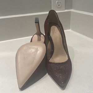 Stuart Weitzman red ombré sparkle pumps